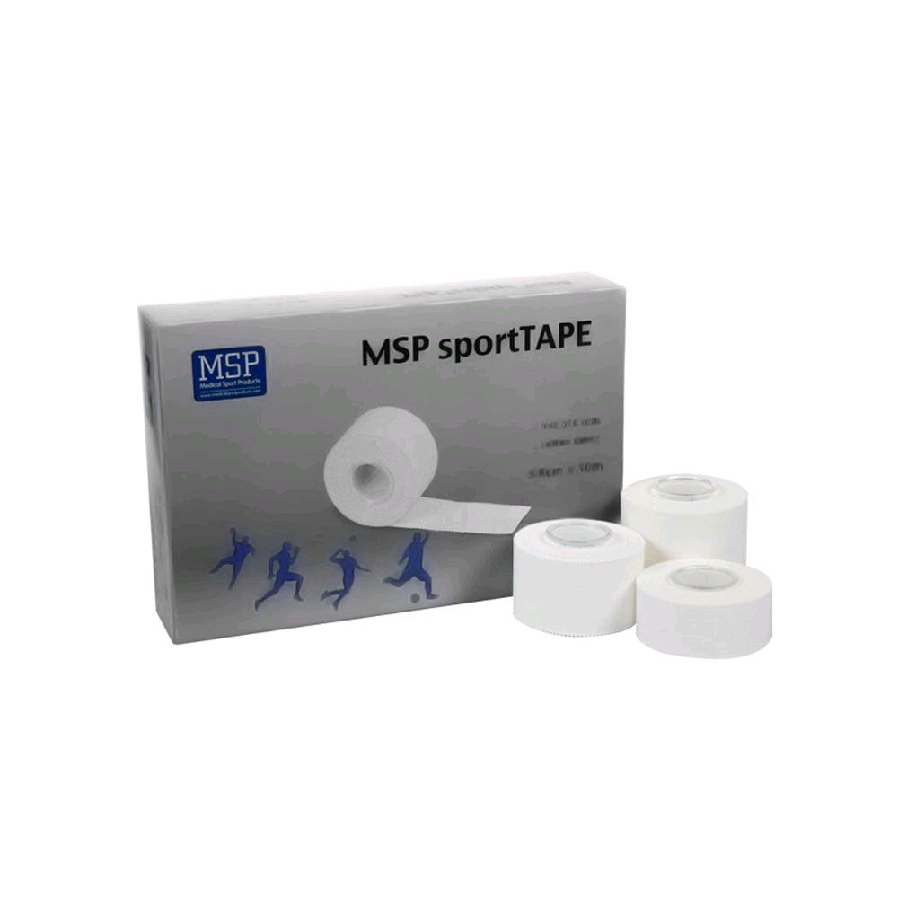MSP sportTape, Tapeverband, Tape, 5 cm x 10 m, weiß, 1 Rolle