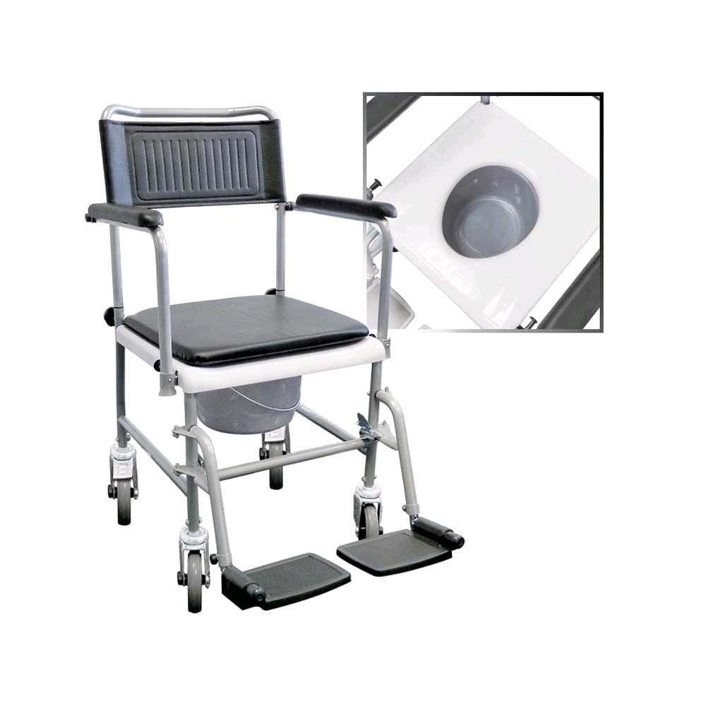 Ratiomed Toilettenstuhl, Standard, Rückenteil, Armlehnen, Beinstützen