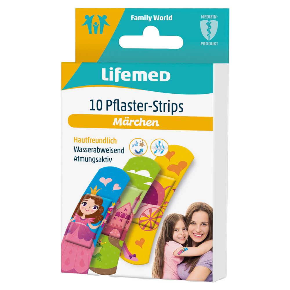 Lifemed® Pflasterstrips KIDS, 6 x 1,7cm, 10 Stück, Märchen