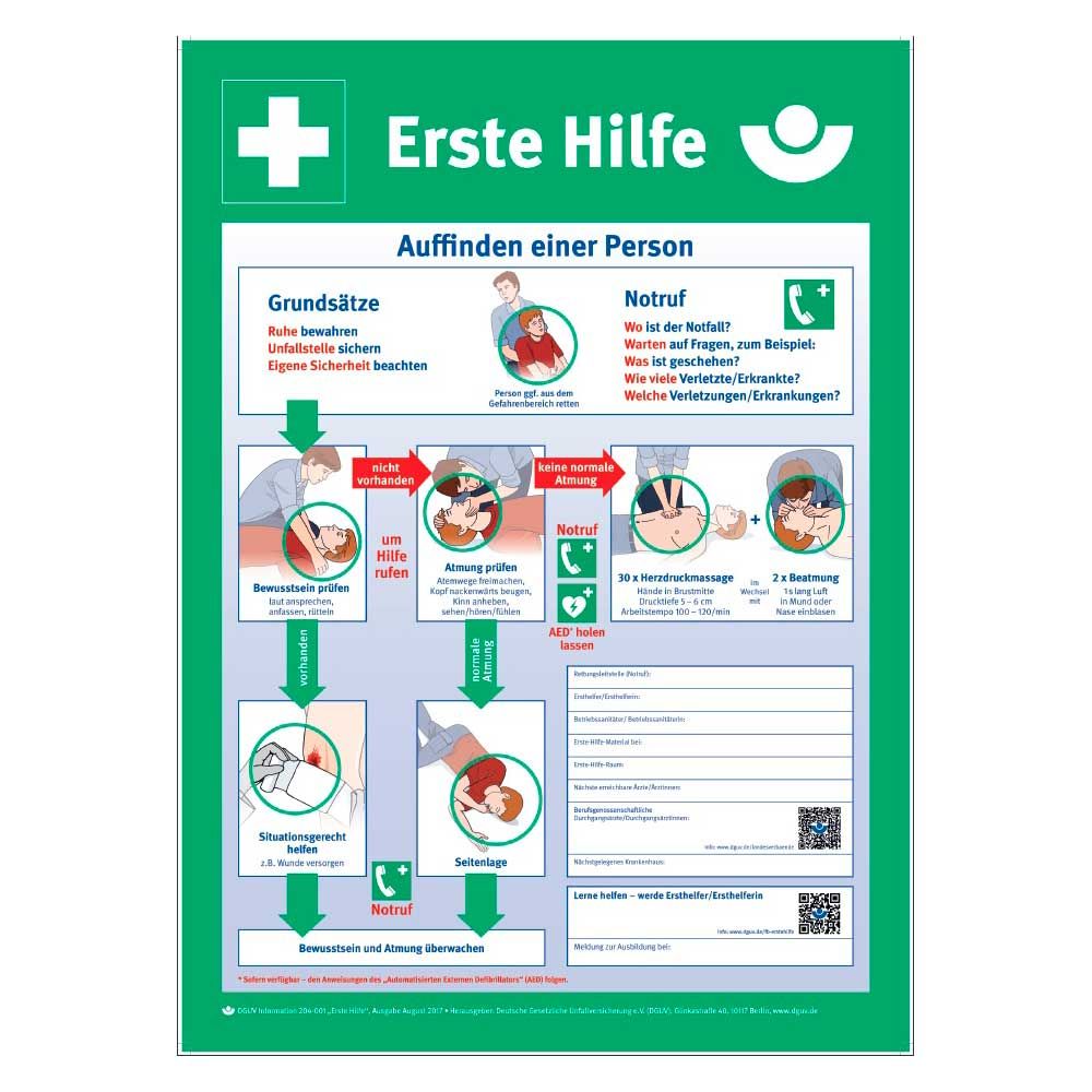 Holthaus Medical Anleitung Erste-Hilfe-Tafel Unfall, 56x40cm