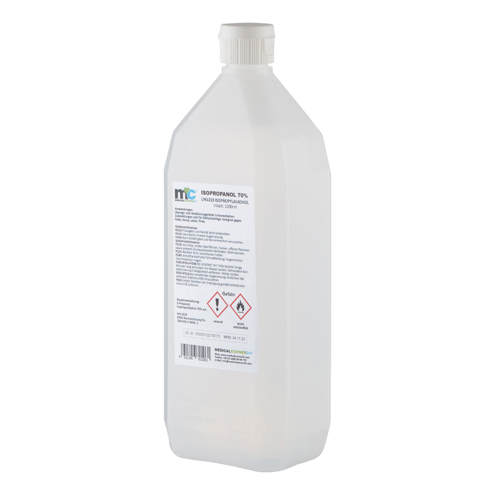 Medicalcorner24 Isopropanol 70%, Isopropylalkohol 1 Liter Sprühflasche