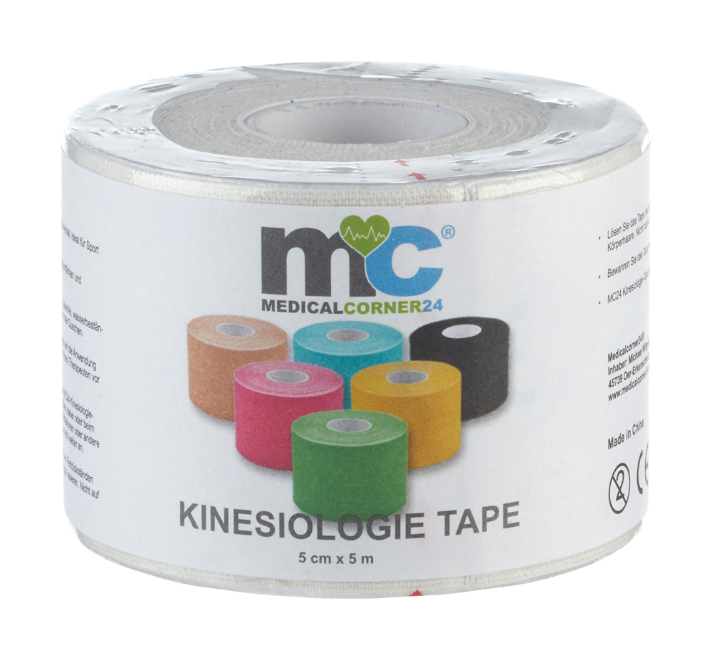 Medicalcorner24 Power Kinesiologie Tape 5cmx5m weiß 1St